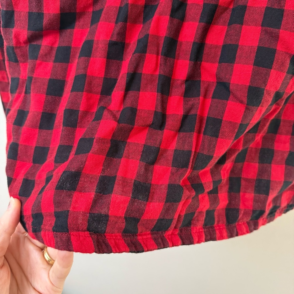 L.L. Bean Plaid Half Button-Up Shirt - Picture 8 of 8